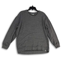Mens Gray Heather Round Neck Long Sleeve Pullover Sweatshirt Size Large