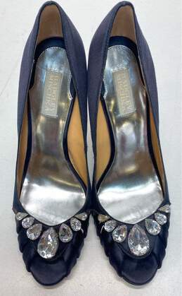 Badgley Mischka Caroline Satin Embellished Heels Black 10 alternative image