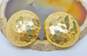 14K Yellow Gold Hammered Dome Clip Earrings 3.4g image number 2