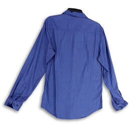 Mens Blue Long Sleeve Spread Collar Formal Button-Up Shirt Size Medium alternative image
