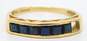 14K Gold Faceted Dark Blue Spinel Channel Set Band Ring For Repair 2.6g image number 3