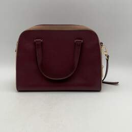 Kate Spade Womens Burgundy Leather Detachable Strap Inner Pockets Satchel Bag alternative image