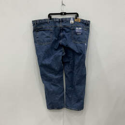NWT Mens Blue Pockets Mid Wash Relaxed Fit Straight Leg Jeans Size 54/28 alternative image