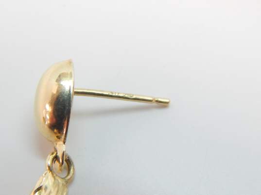 10k Yellow Gold Geometric Dangle Post Back Earrings 2.5g image number 4