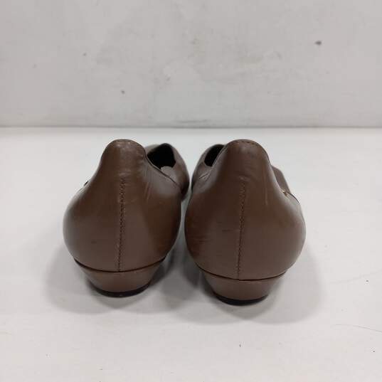 Etienne Aigner Brown Leather Flats Shoes Size 9N image number 4