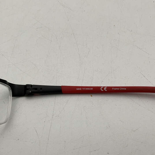 Mens 6050 Red Black Rectangle Eyeglasses Prescription Glasses With Case image number 8