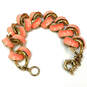 Designer J. Crew Gold-Tone Santa Maria Spring Ring Coral Chain Bracelet image number 1