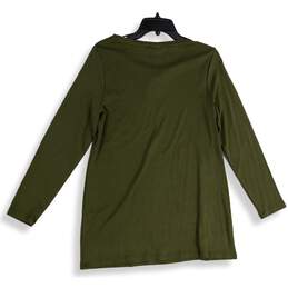 NWT Chico's Womens Green Round Neck Long Sleeve Pullover T-Shirt Size Medium alternative image