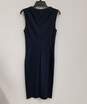 Womens Black Round Neck Sleeveless Zipper Knee Length Bodycon Dress Size 8 image number 2