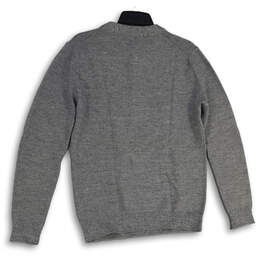 Mens Gray Heather Knitted Henley Long Sleeve Pullover Sweater Size M alternative image