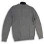 Mens Gray Heather Knitted Henley Long Sleeve Pullover Sweater Size M image number 2