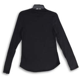 NWT Womens Black Crew Neck Long Sleeve Pullover T-Shirt Size 3 alternative image