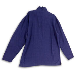 Mens Blue 1/4 Zip Mock Neck Long Sleeve Regular Fit Pullover Sweater Sz XLT alternative image