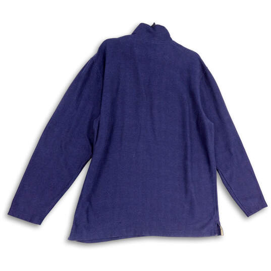 Mens Blue 1/4 Zip Mock Neck Long Sleeve Regular Fit Pullover Sweater Sz XLT image number 2