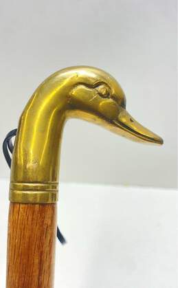 Brass Duck Head / Wood Handle Personal Care/ Shoe Horn & Walking Cane alternative image