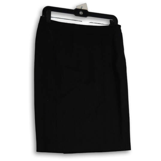 Womens Black Flat Front Knee Length Straight & Pencil Skirt Size 4 image number 1