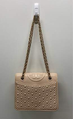 Tory Burch Fleming Quilted Leather Gold Chain Convertible Shoulder Bag