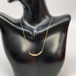 NWT Designer Kate Spade Gold-Tone Multicolor Rhinestone Chain Necklace alternative image