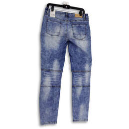 NWT Womens Blue Mid Rise Button-Fly Medium Wash Denim Skinny Jeans Size 32 alternative image