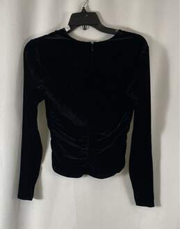 NWT Veronica Beard Womens Black Rushed Long Sleeve V-Neck Blouse Top Size 0 alternative image