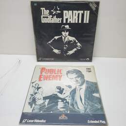 Set of 2 Crime Movie Laserdiscs The Godfather Part 2 and Public Enemy