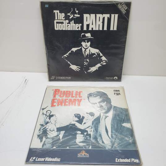 Set of 2 Crime Movie Laserdiscs The Godfather Part 2 and Public Enemy image number 1