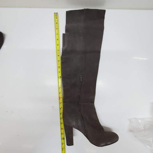Halogen Gray Suede Over The Knee High Heel Boots image number 2