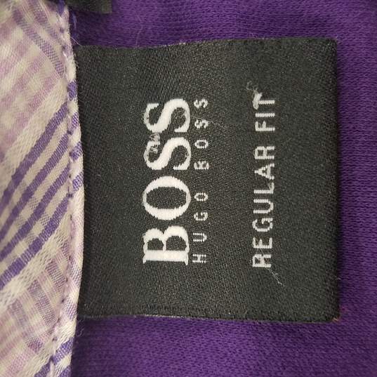 Boss Hugo Boss Men Purple Collar T-Shirt S image number 3