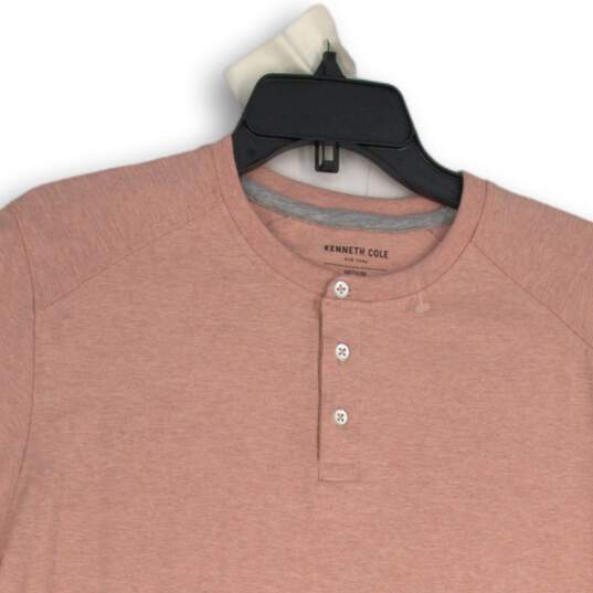 Kenneth Cole Mens Pink Henley Neck Short Sleeve T-Shirt Size Medium image number 3