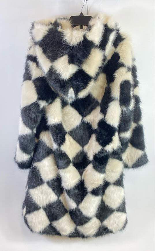 Azalea Wing Women Black Printed Faux Fur Coat L/XL image number 2