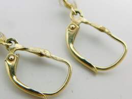 14K Yellow Gold Cubic Zirconia Heart Drop Lever Back Earrings 3.0g alternative image