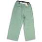 NWT A New Day Womens Blue Flat Front Wide Leg Cropped Chino Pants Size 14 image number 2