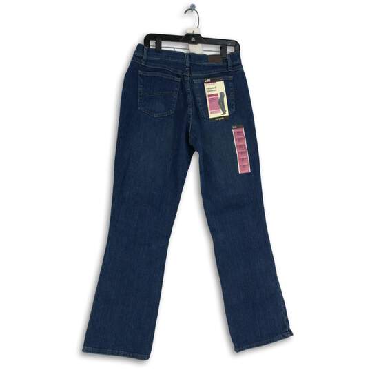 NWT Lee Womens Blue Denim Medium Wash Relaxed Fit Stretch Bootcut Jeans Size 10 image number 2