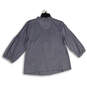 NWT Womens Gray Ruffle Neck Long Sleeve Button Front Blouse Top Size 14 P image number 2