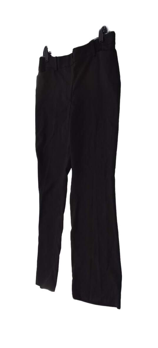 NWT Womens Black Flat Front Slacks Straight Leg Dress Pants 12P image number 2