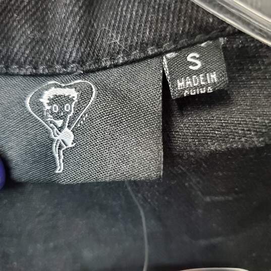 Betty Boop Women's Black Denim Jacket Size S NWT image number 4