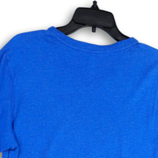Mens Blue Regular Fit Stretch V-Neck Short Sleeve Pullover T-Shirt Size 5 image number 3