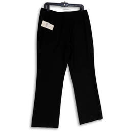 NWT Womens Black Flat Front Straight Leg Regular Fit Dress Pants Size 14P