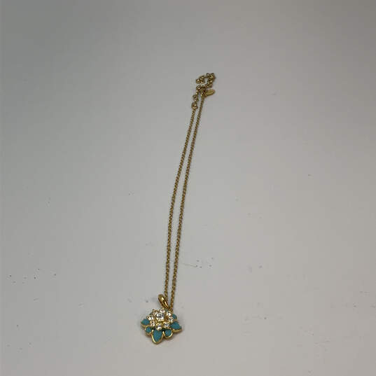 Designer Joan Rivers Gold-Tone Crystal Cut Stone Flower Pendant Necklace image number 3