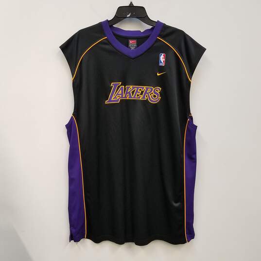 Buy the Mens Black Los Angeles Lakers NBA Basketball Pullover Jersey Size  XXL