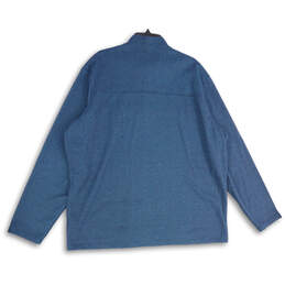 Mens Blue Mock Neck Quarter Zip Long Sleeve Pullover Sweatshirt Size 2XL alternative image