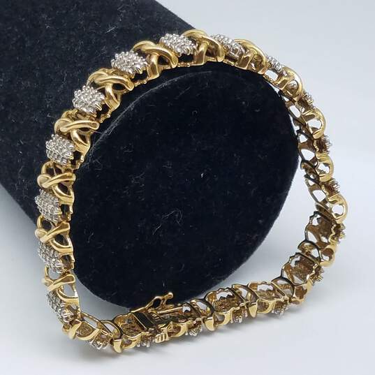 STW 14k Gold Melee Diamond Twist Bracelet 15.8g image number 3