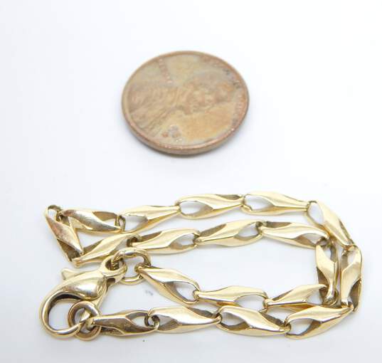 Brev 14K Yellow Gold Fancy Unique Link Chain Bracelet 7.7g image number 6