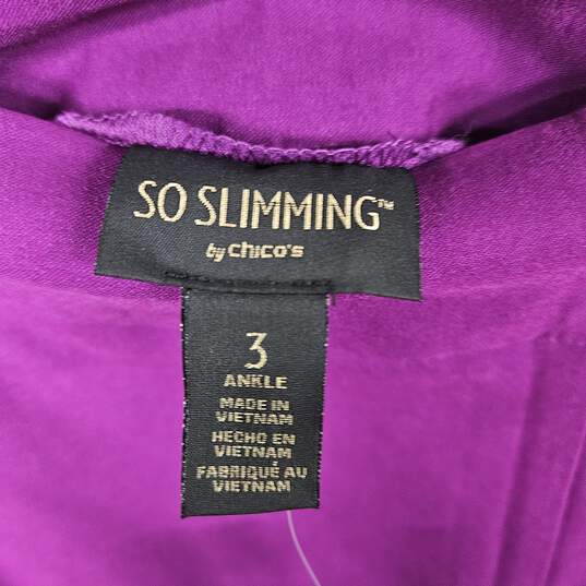 So Slimming By Chico's Purple Ankle Pants image number 3