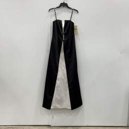NWT Betsy & Adam By Jas Lene Womens Black White Back Zip A-Line Dress Size 6