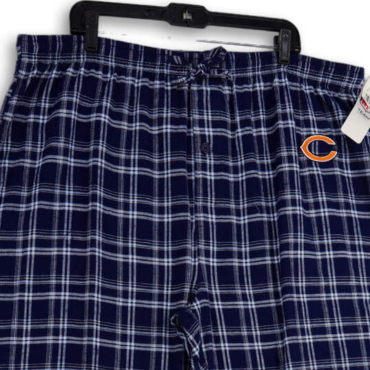 NWT Mens Blue Plaid Chicago Bears Drawstring Cropped Pants Size 2XL image number 2