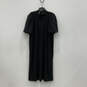 Womens Black Short Puff Sleeve Tie Neck Knee Length Shift Dress Size XL image number 1