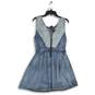 NWT Womens Blue Lace Sleeveless Round Neck Back Zip Mini Dress Size M image number 2