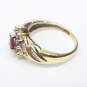 10K Yellow Gold Ruby & Diamond Accent Ring (SZ 5.5) - 2.8g image number 3