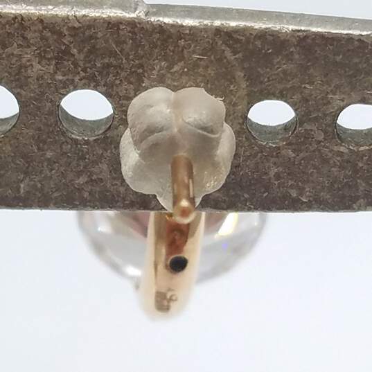 14K Gold Cubic Zirconia Dangle Post Earrings 3.8g image number 5